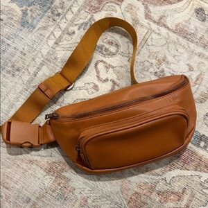 Kibou Brown Leatherette Travel Diaper Belt Bag